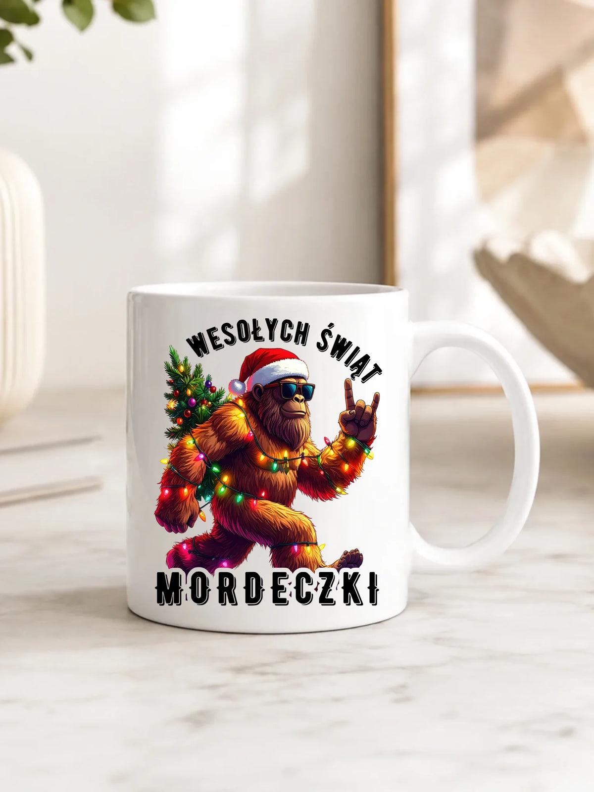Kubek świąteczny - prezent na święta - Yeti Wesołych Świąt mordeczki BN152