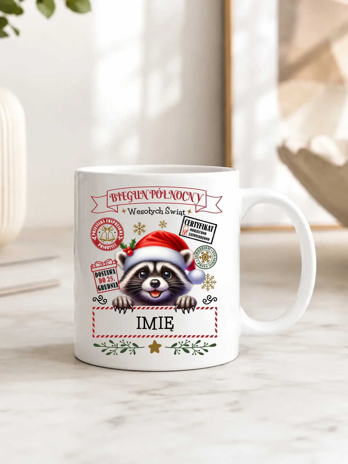 Kubek świąteczny - Szop Paczka od Mikołaja - personalizowany BN145
