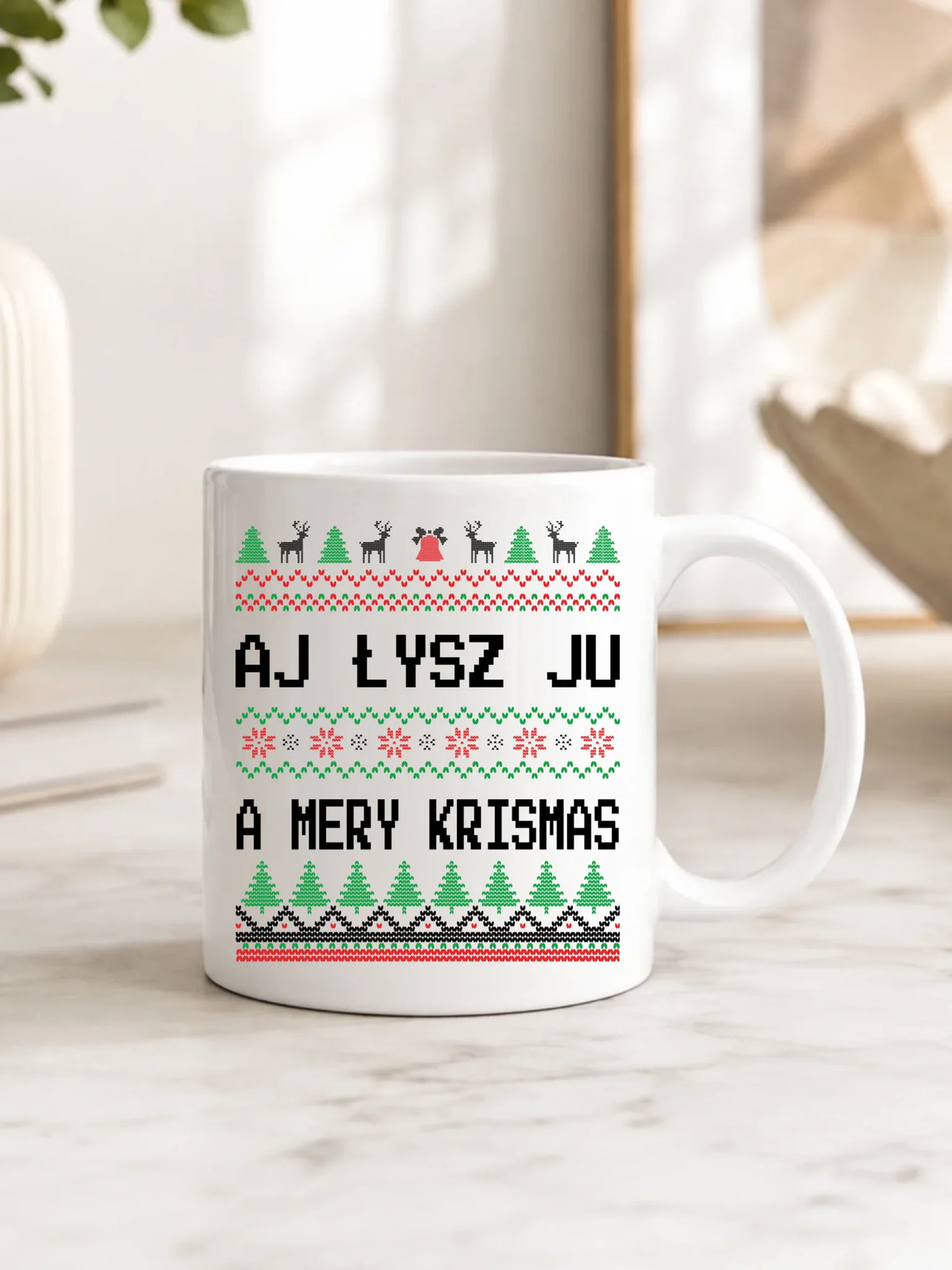 Kubek świąteczny - Aj łysz ju a mery krismas BN12