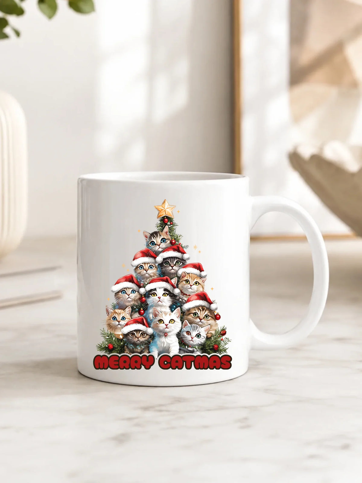 Kubek świąteczny - Kocia choinka Merry Catmas BN20