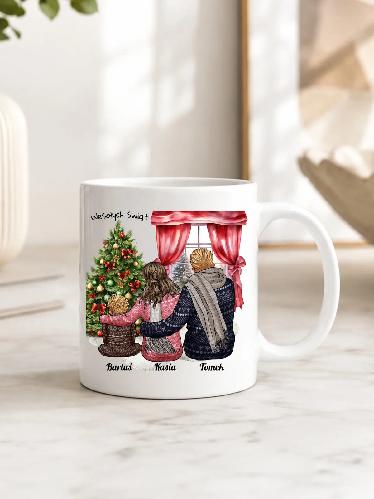 Świąteczna rodzina | Personalizowany kubek świąteczny z rodziną R01