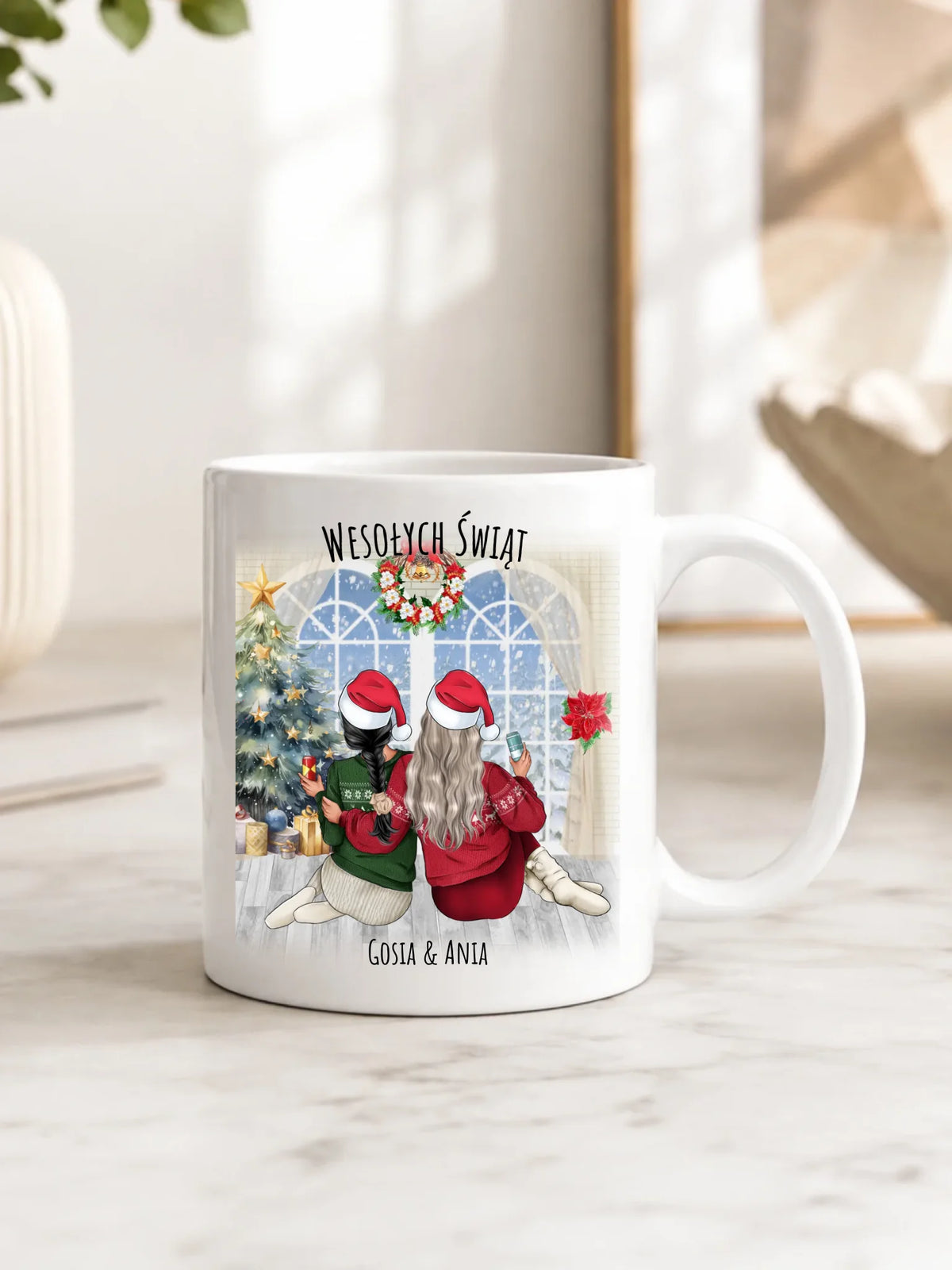 Kubek świąteczny - prezent dla przyjaciółki - 2-4 osób - personalizowany PR05