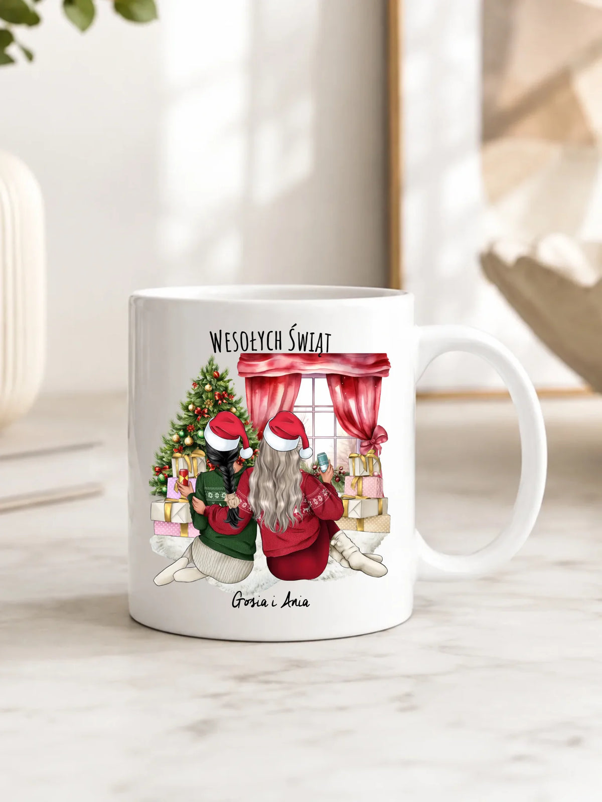 Kubek świąteczny - prezent dla przyjaciółki - 2-4 przyjaciółek - personalizowany PR06