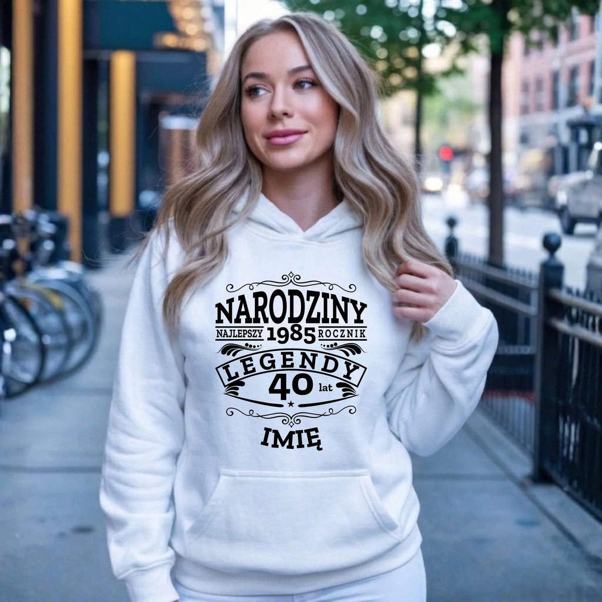 Bluza damska z kapturem na urodziny - Narodziny Legendy - personalizowana