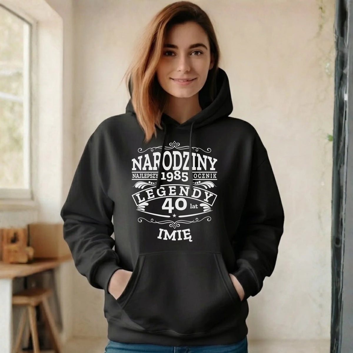 Bluza damska z kapturem na urodziny - Narodziny Legendy - personalizowana