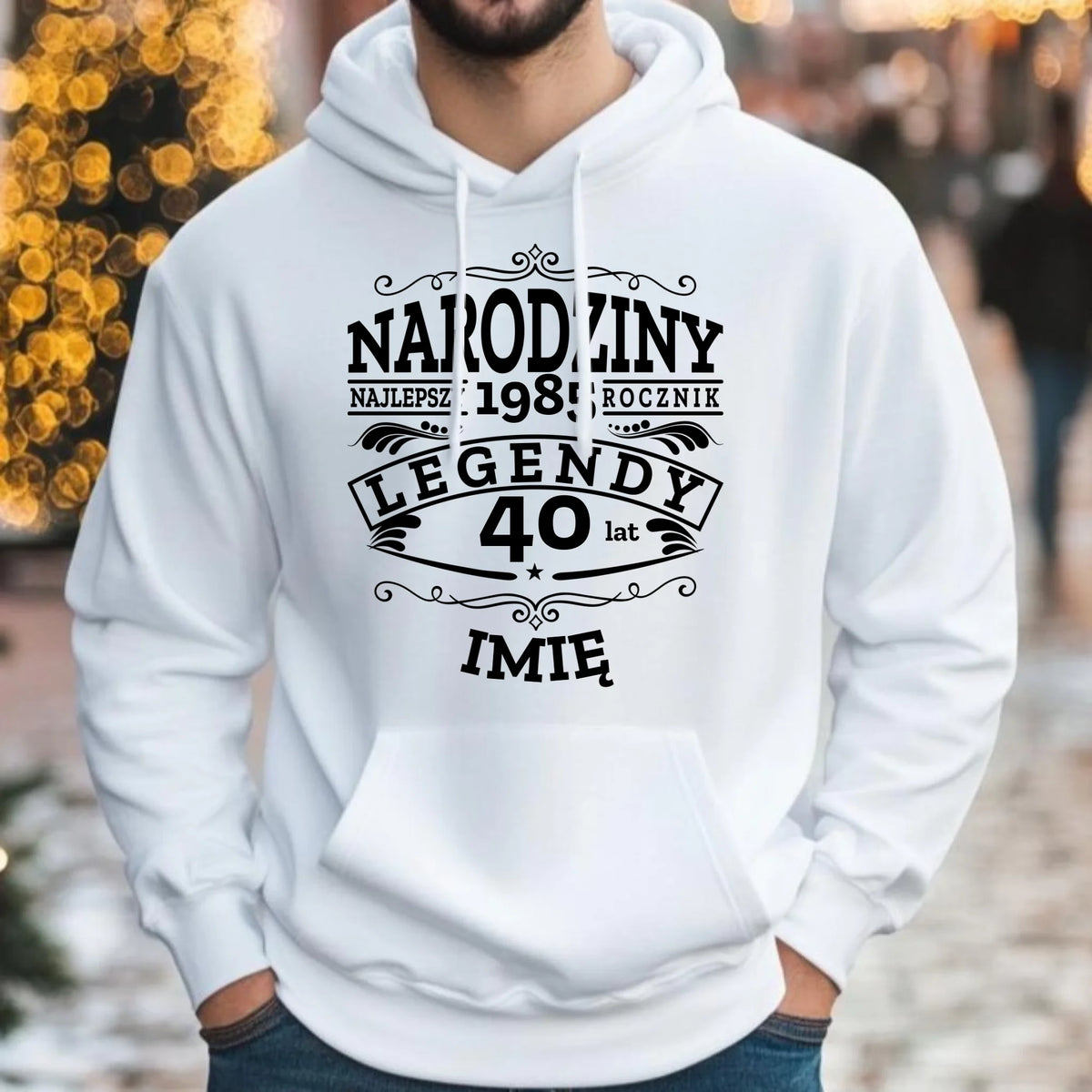 Bluza męska z kapturem na urodziny - Narodziny Legendy - personalizowana