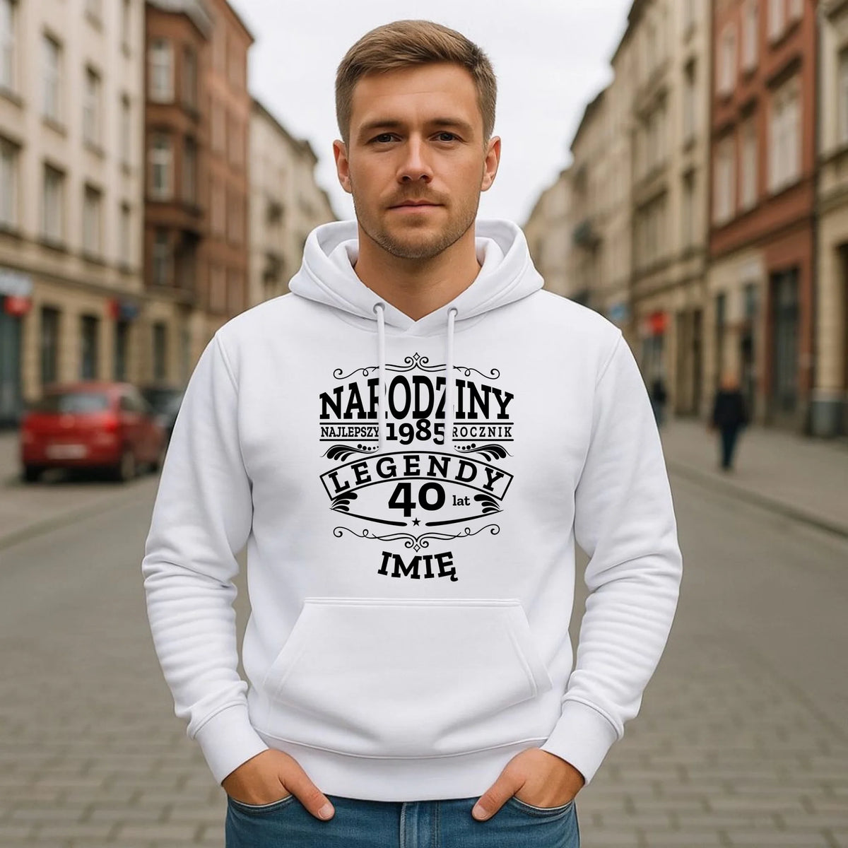 Bluza męska z kapturem na urodziny - Narodziny Legendy - personalizowana