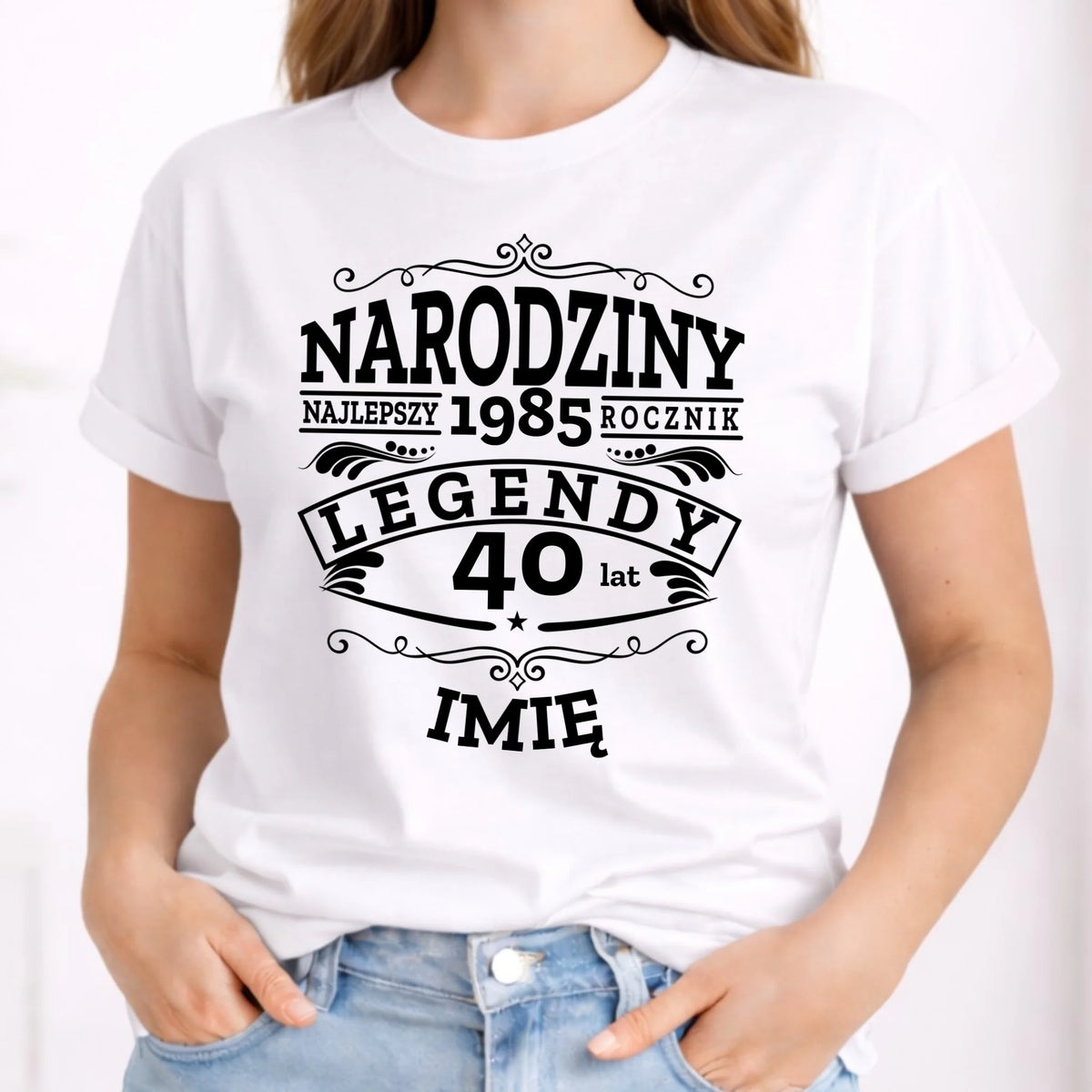 Koszulka damska na urodziny - Narodziny Legendy - personalizowana