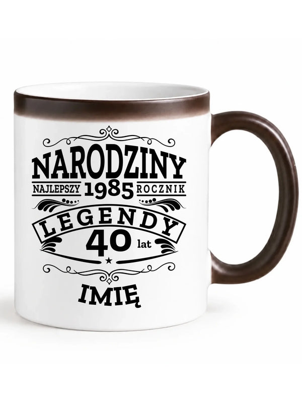 Kubek magiczny na urodziny - Narodziny Legendy - personalizowany