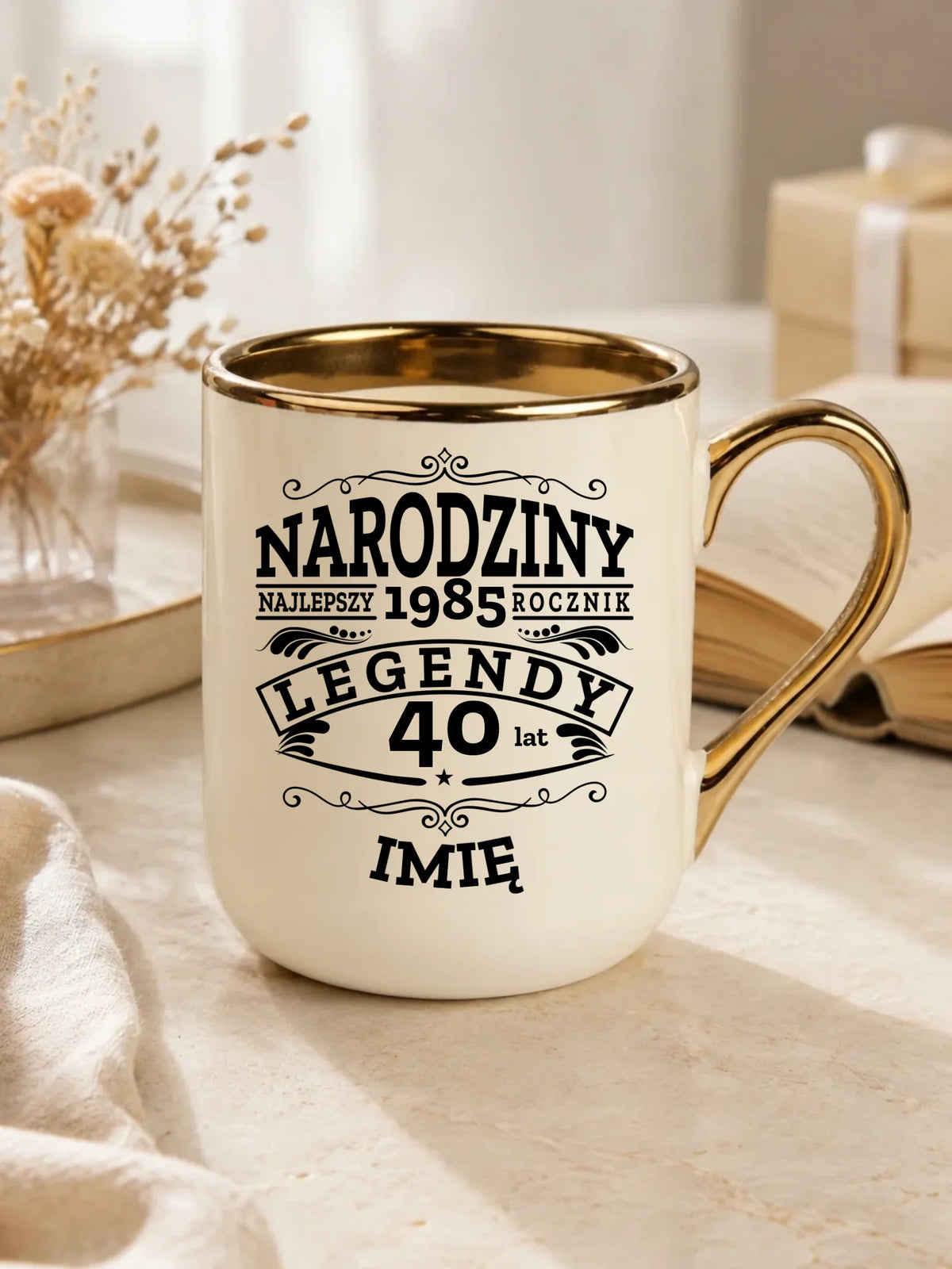 Kubek elegant na urodziny - Narodziny Legendy - personalizowany