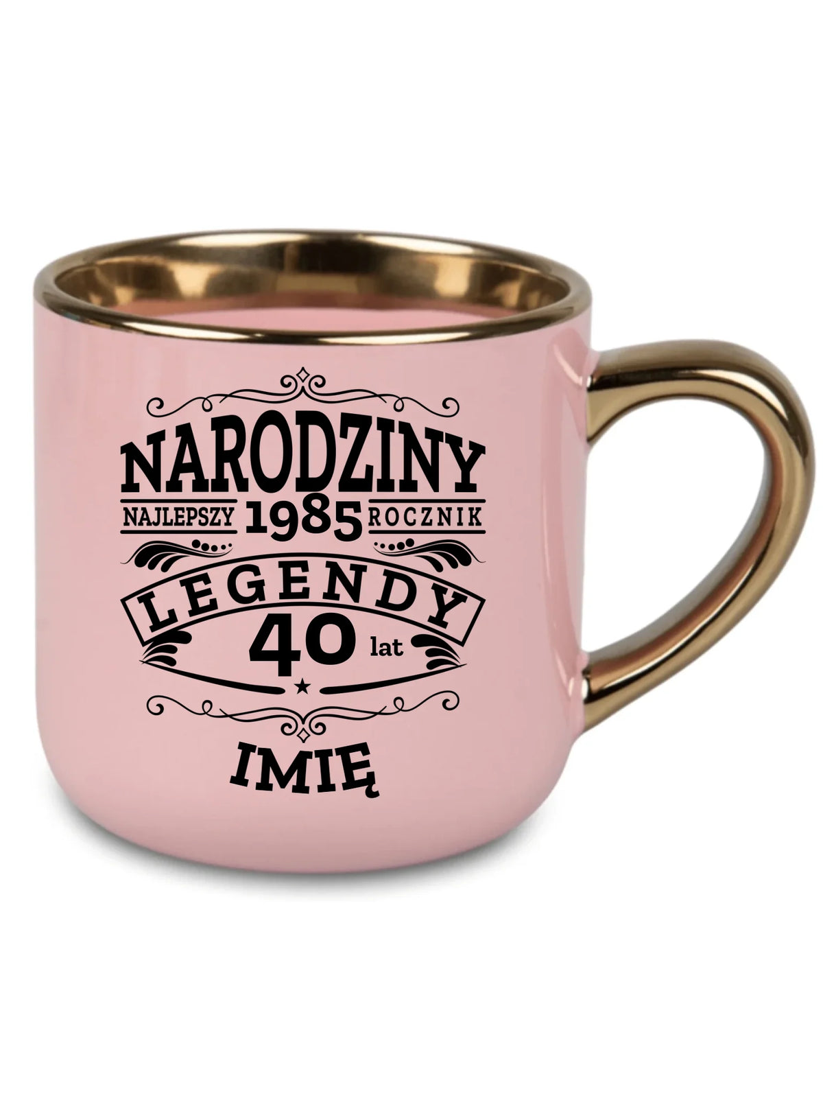 Kubek ze złotym rantem na urodziny - Narodziny Legendy - personalizowany