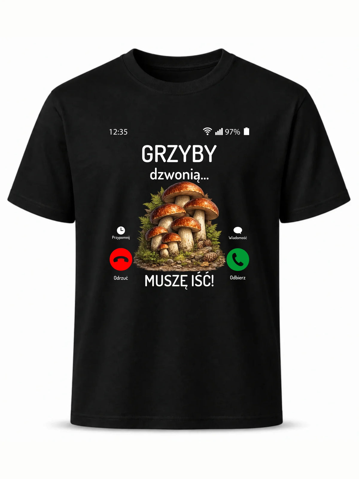 Koszulka dla dziadka grzybiarza - Grzyby dzwonią muszę iść D36