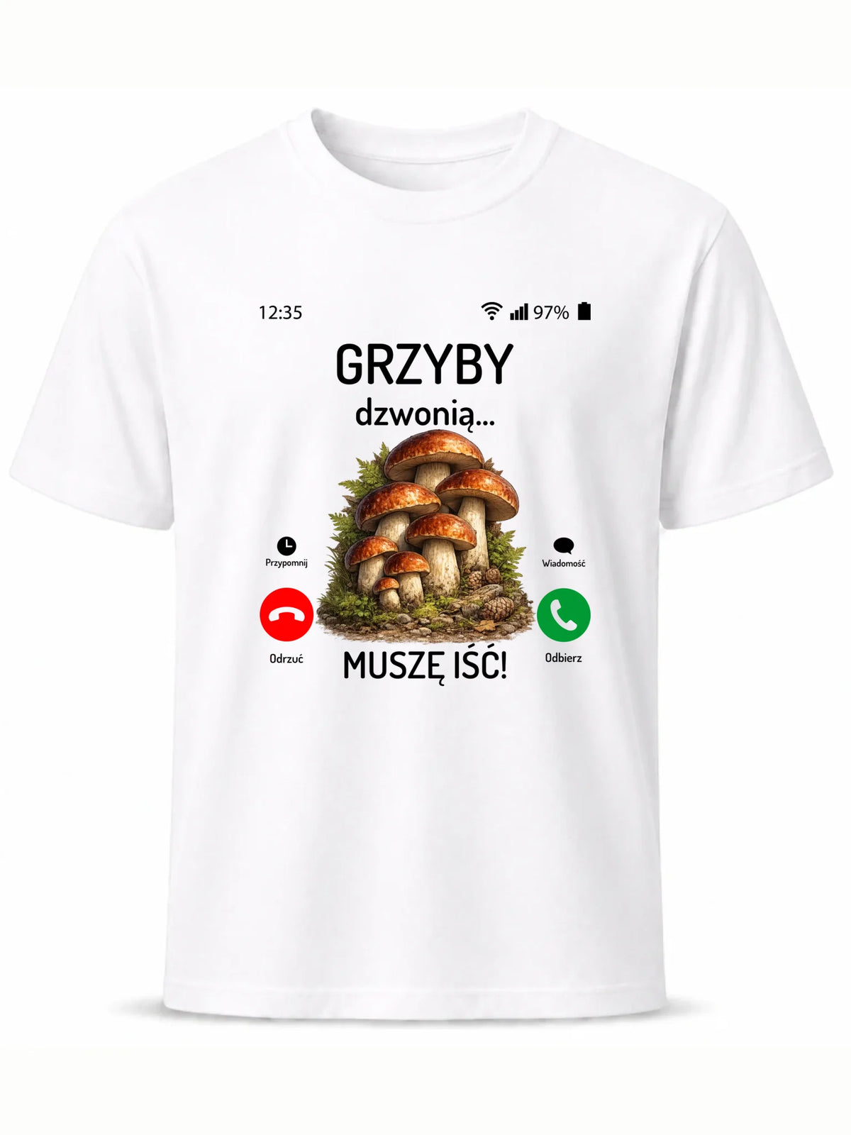 Koszulka dla dziadka grzybiarza - Grzyby dzwonią muszę iść D36