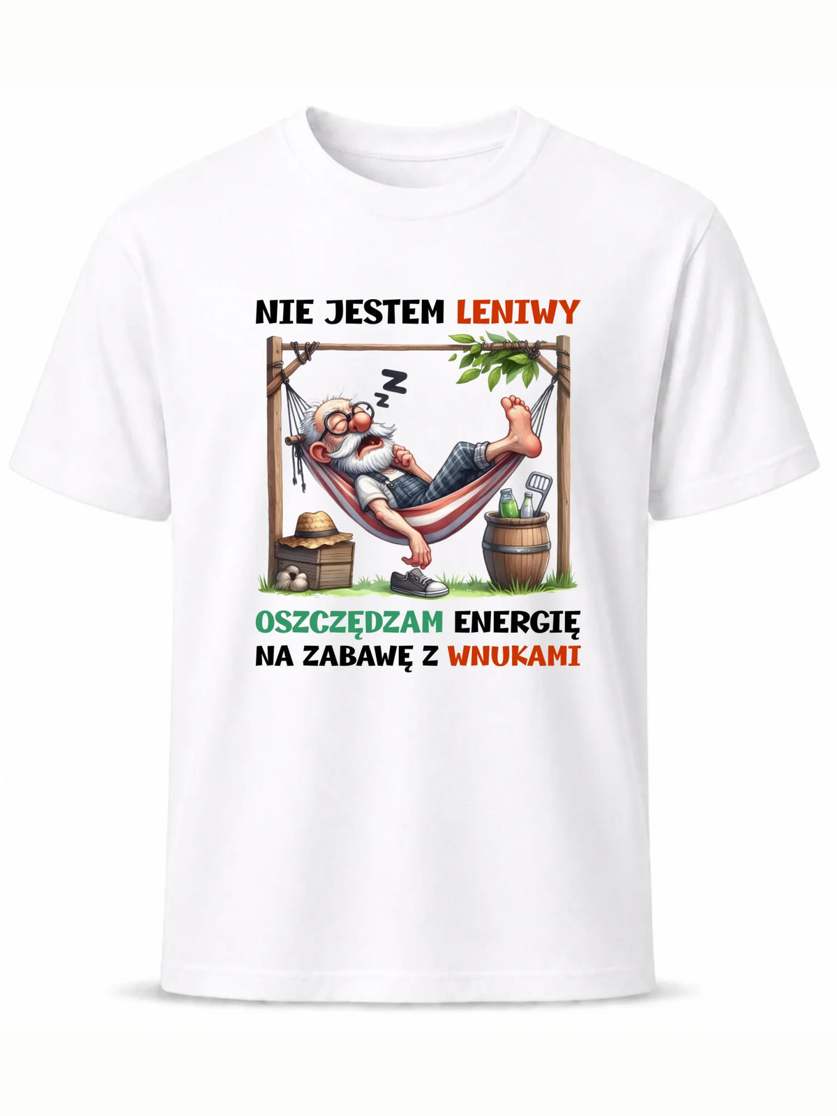 Koszulka dla dziadka - Nie jestem leniwy oszczędzam energię D39