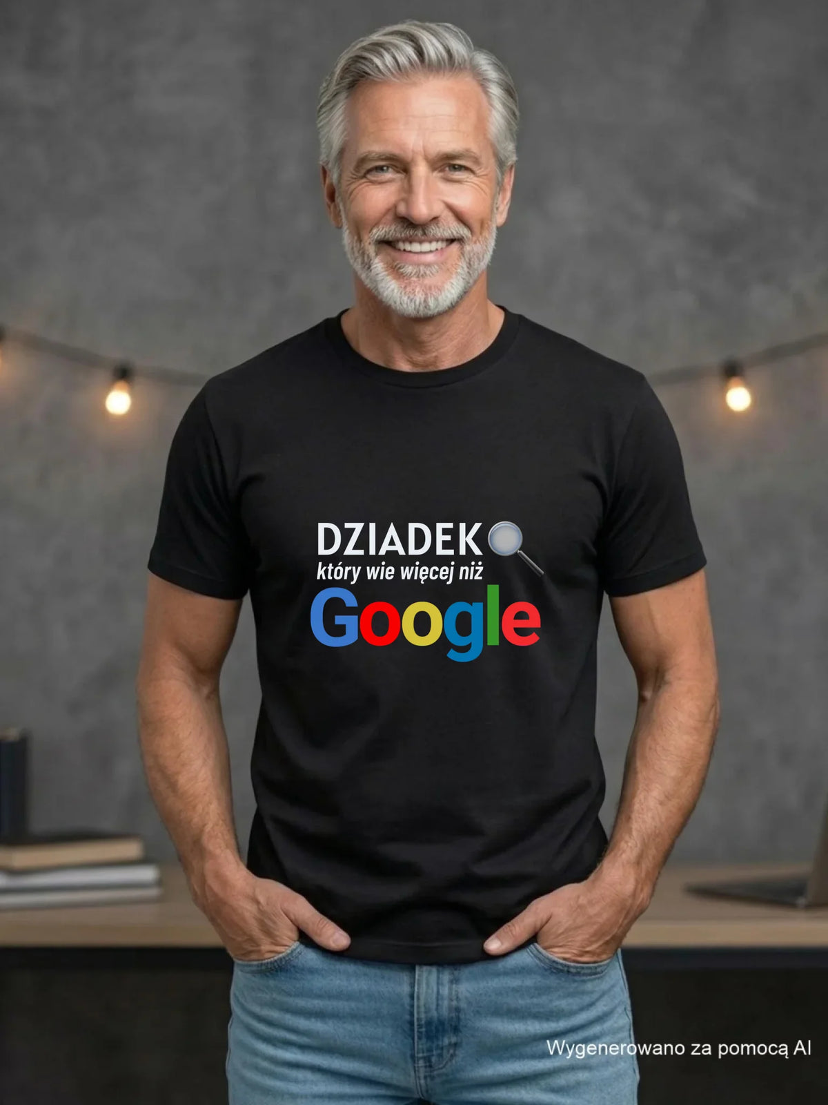 Koszulka dla dziadka - Dziadek który wie więcej niż google D44