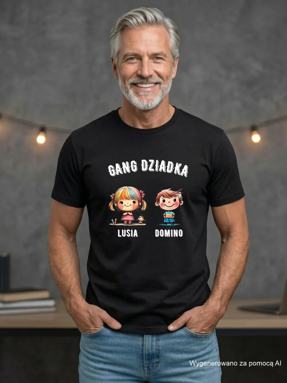 Koszulka dla dziadka - Gang Dziadka imiona wnuków 2-6 - personalizowana D18