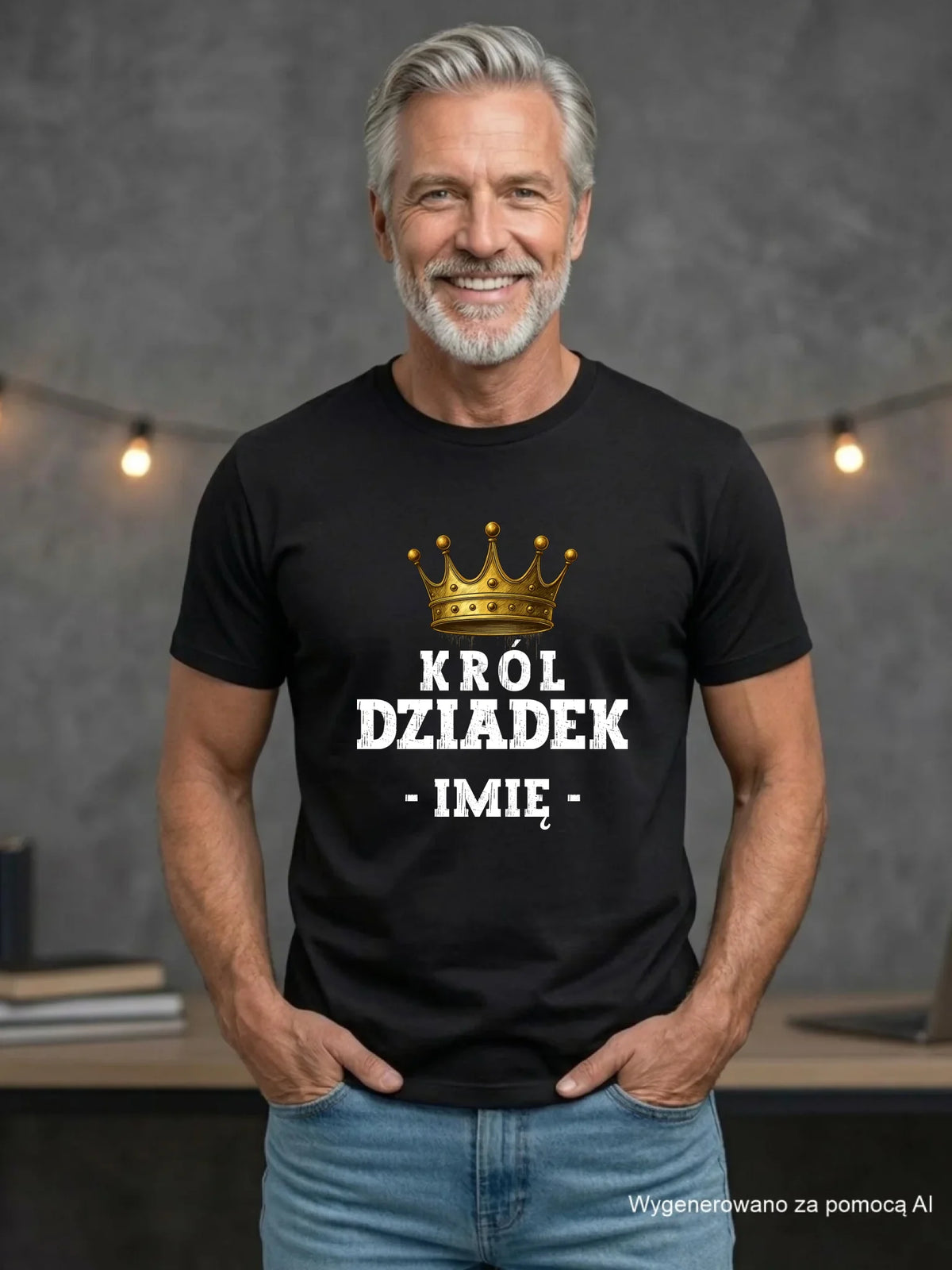Koszulka dla dziadka - Król Dziadek - personalizowana D17