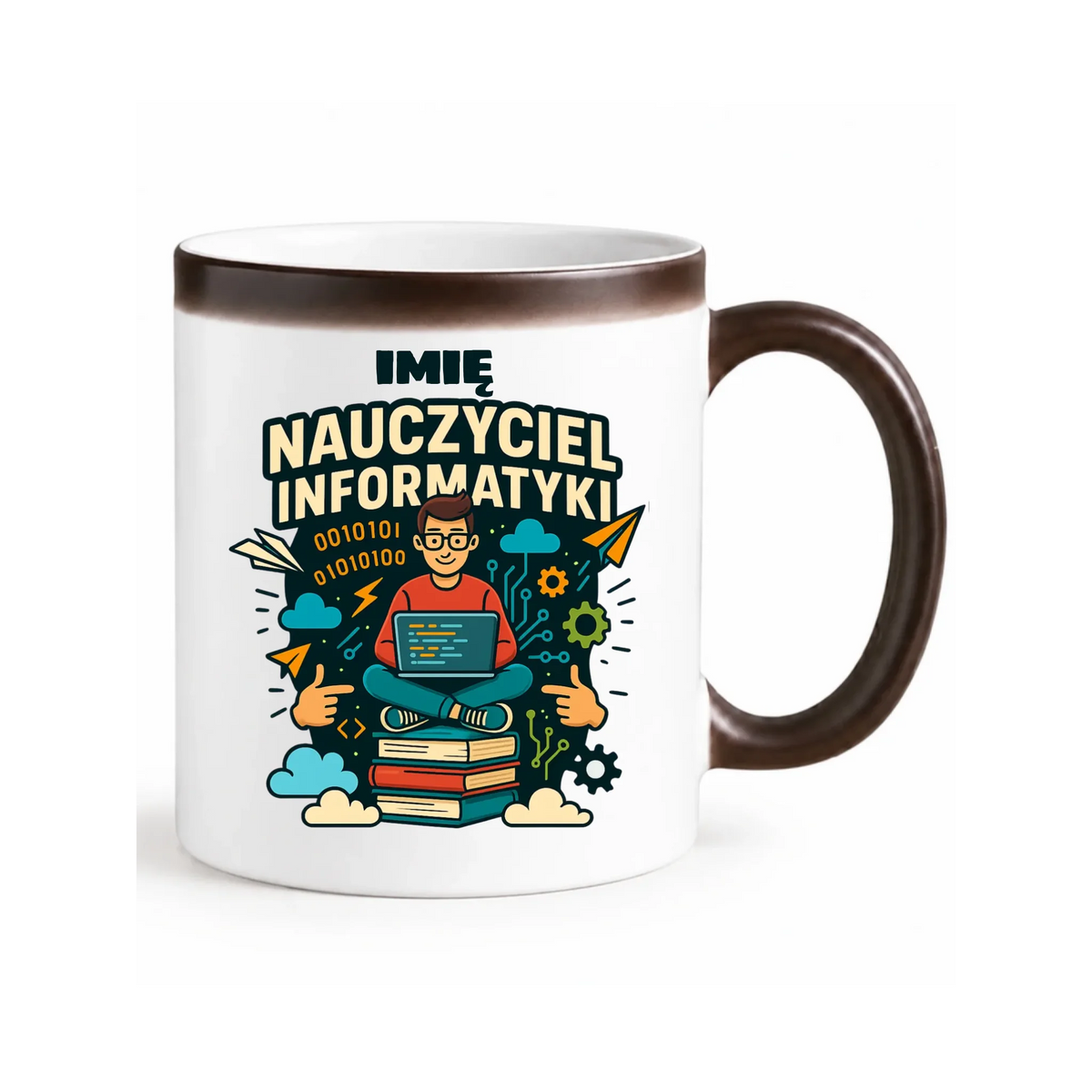 Nauczyciel informatyki | Kubek magiczny z imieniem na prezent N33