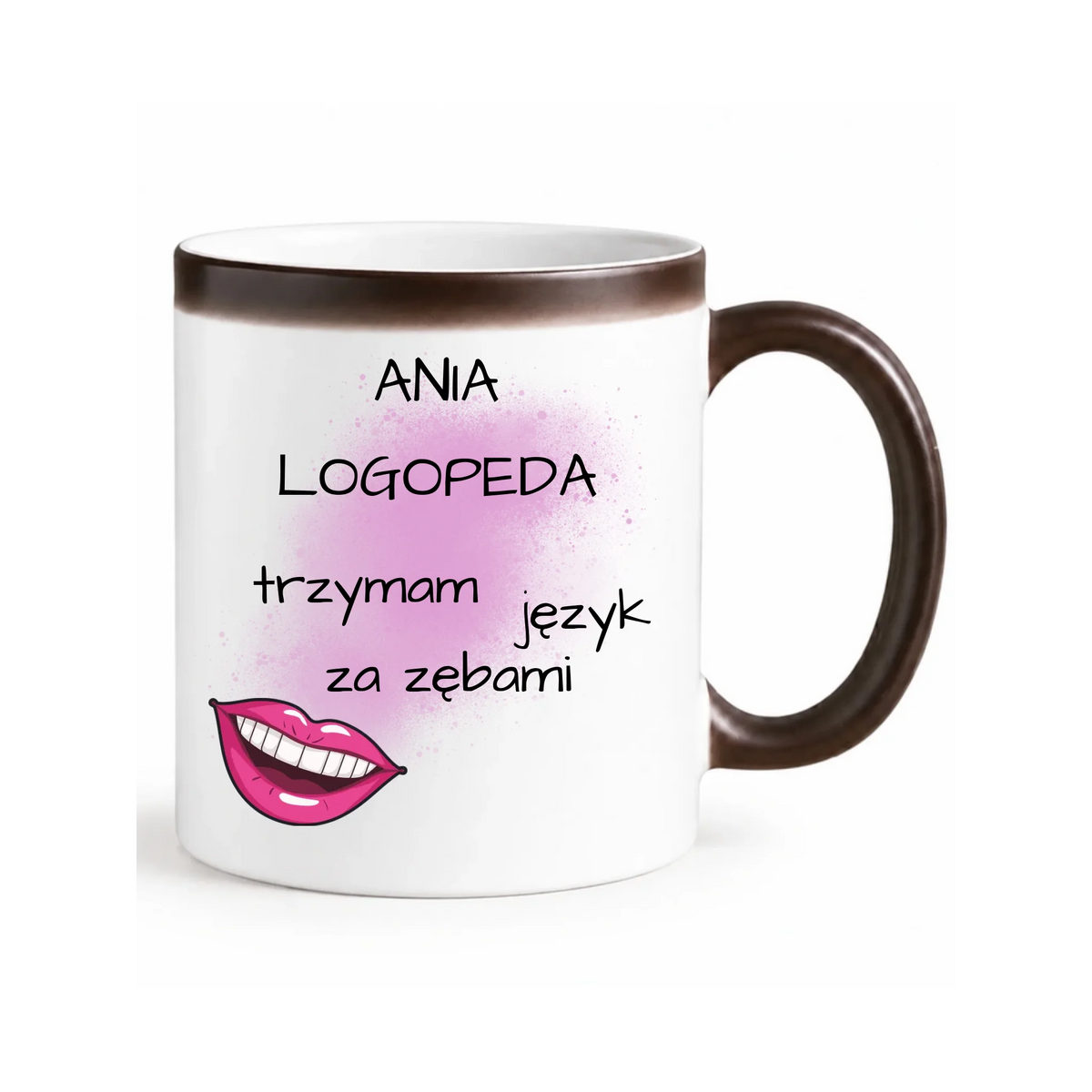 Logopeda | Kubek magiczny z imieniem na prezent dla logopedy N24
