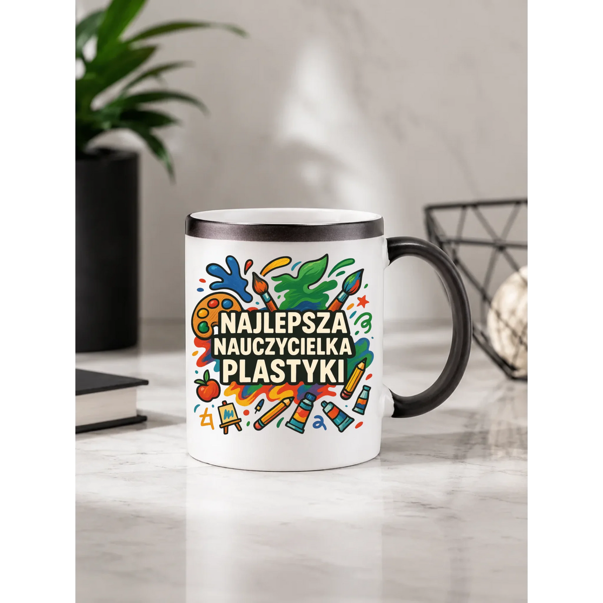 Najlepsza nauczycielka plastyki | Kubek magiczny prezent dla nauczycielki N49