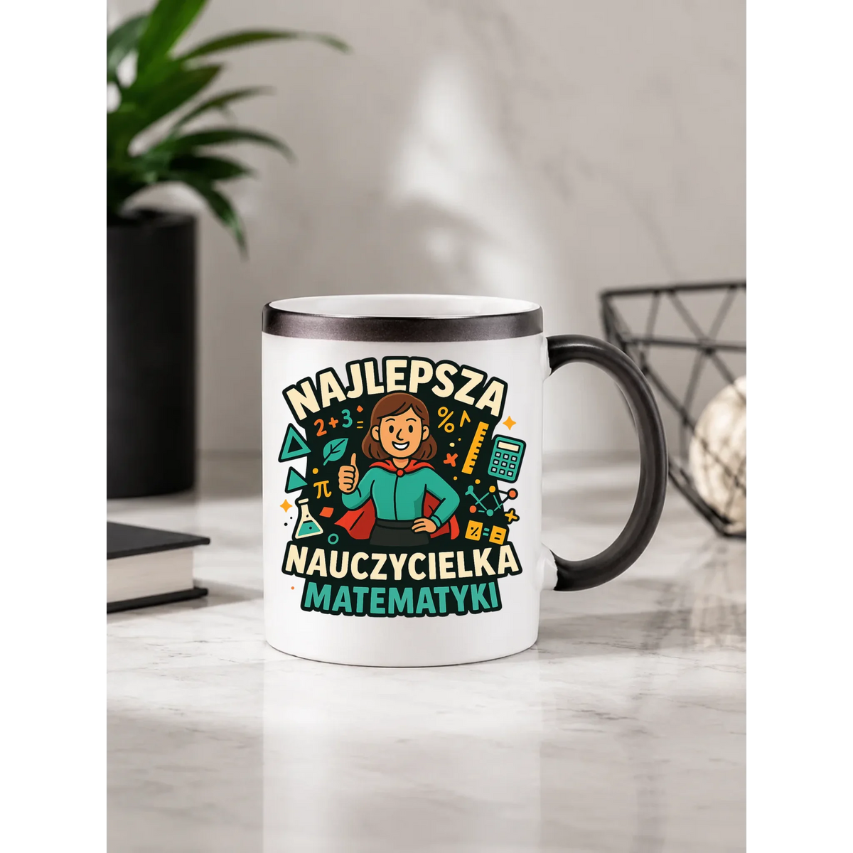 Najlepsza nauczycielka matematyki | Kubek magiczny prezent nauczyciel N46