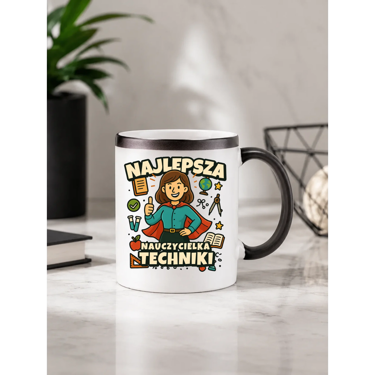 Najlepsza nauczycielka techniki | Kubek magiczny na prezent N76