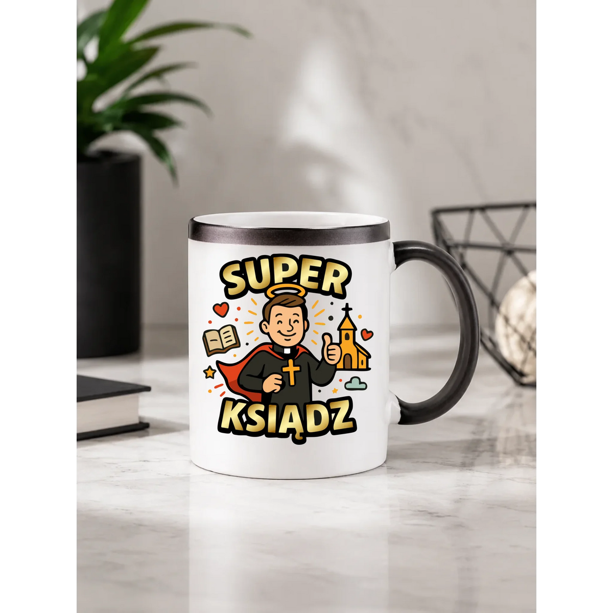 Super ksiądz | Kubek magiczny prezent dla księdza N37