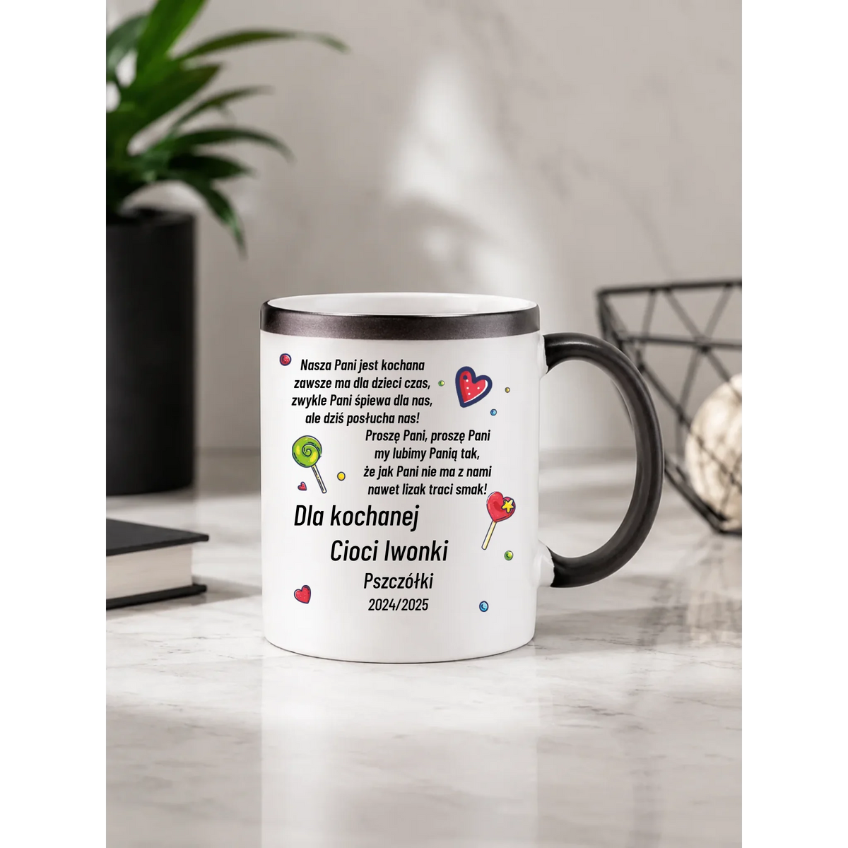 Kubek magiczny z wierszykiem dla przedszkolanki na prezent Zakończenie Przedszkola N16