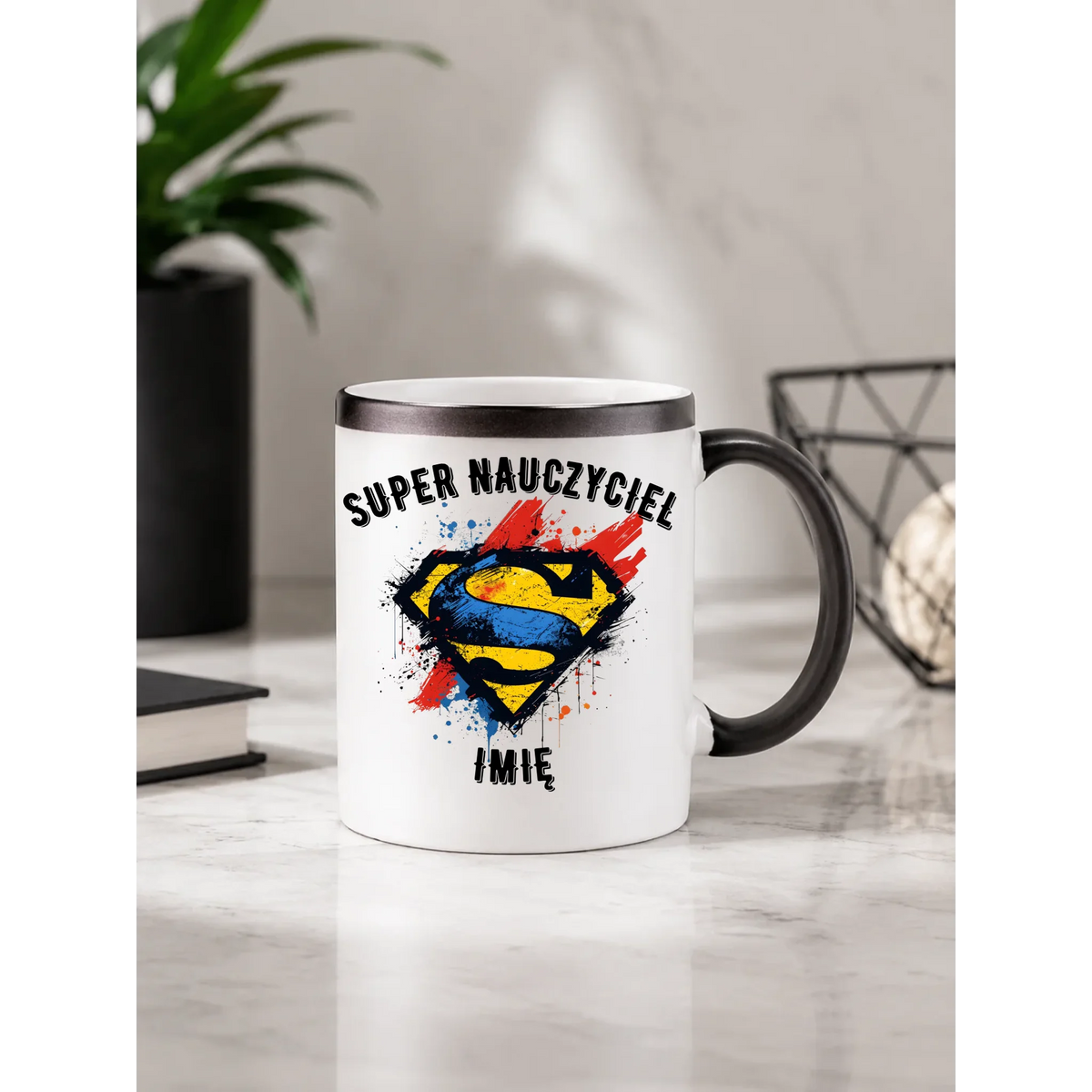 Super nauczyciel | Kubek magiczny z imieniem na prezent dla nauczyciela N28