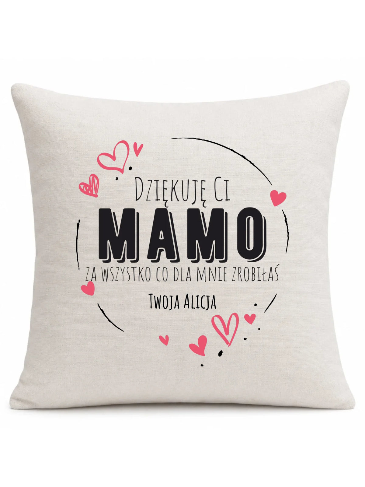 Poduszka dla mamy - Dziękuję Ci Mamo - personalizowana DM32