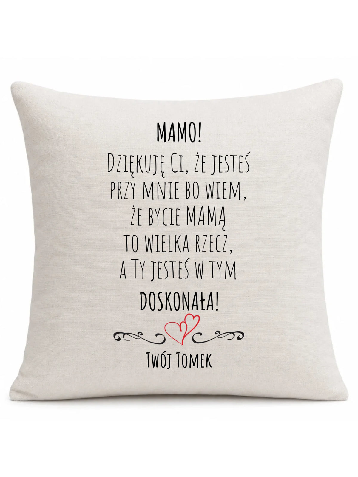 Poduszka dla mamy z podziękowaniem - Mamo jesteś doskonała - personalizowana DM10