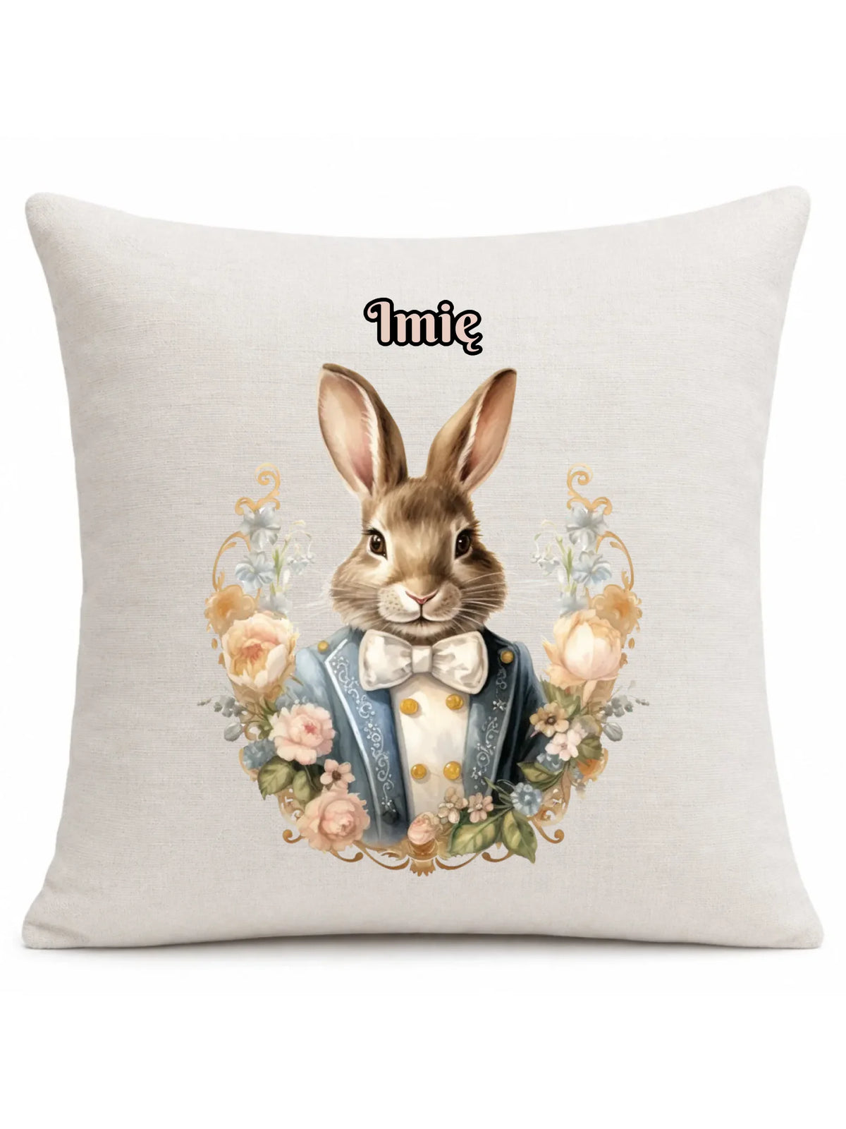 Poduszka na Wielkanoc - Elegancki Pan Zając - Prezent personalizowany WN06