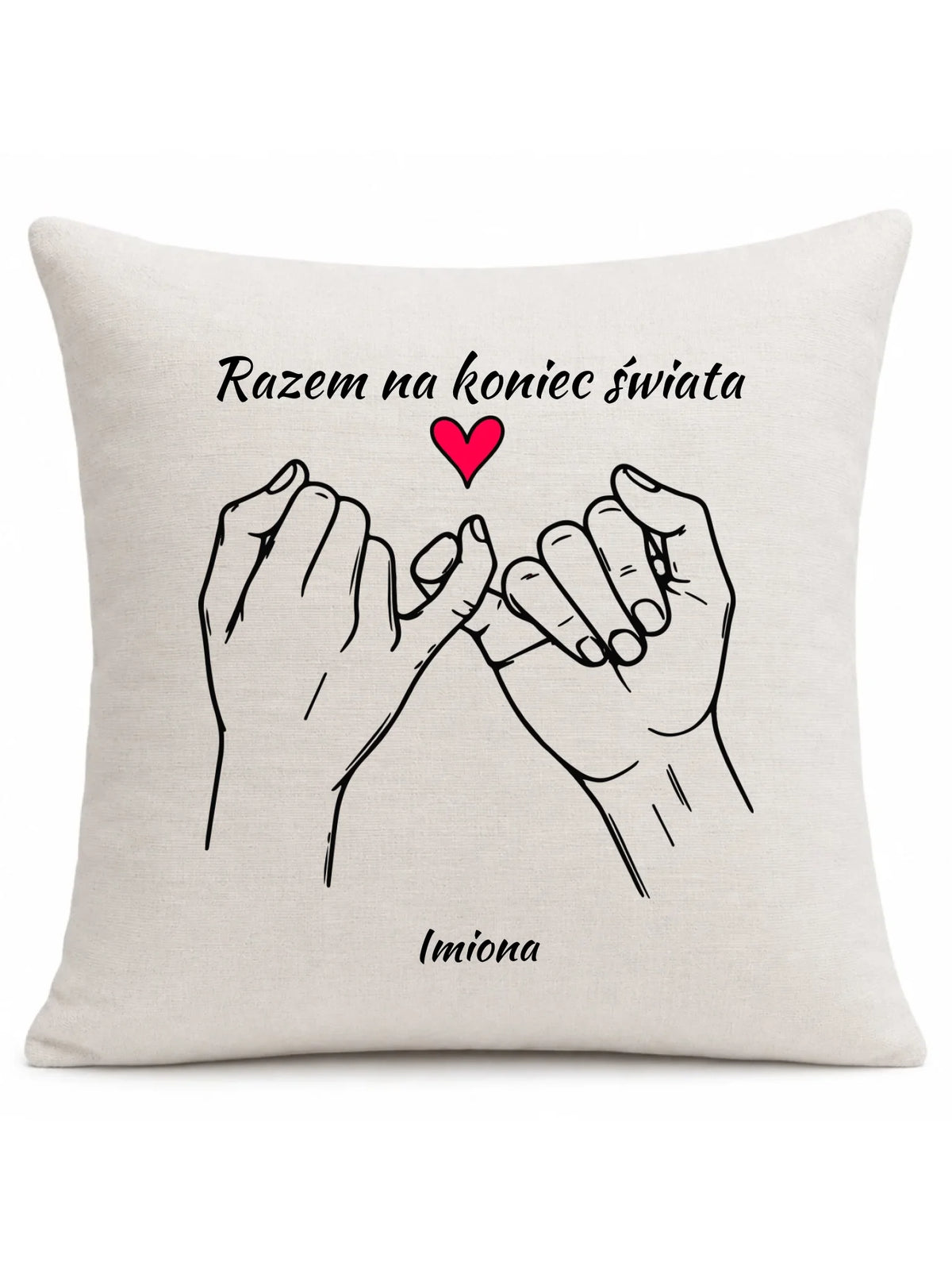 Poduszka dla par - Razem na koniec świata - personalizowana W60