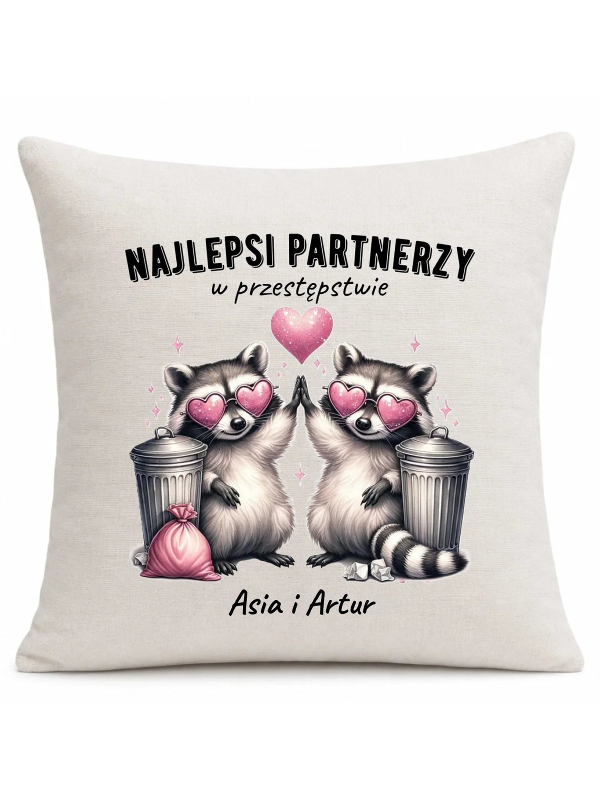 Poduszka dla par - Najlepsi partnerzy w przestępstwie - personalizowana W27