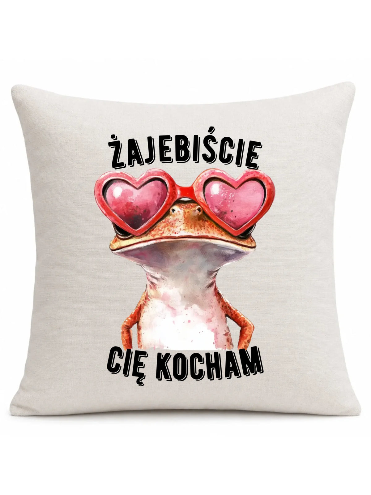 Poduszka dla par - Żajebiście Cię Kocham Żaba W17