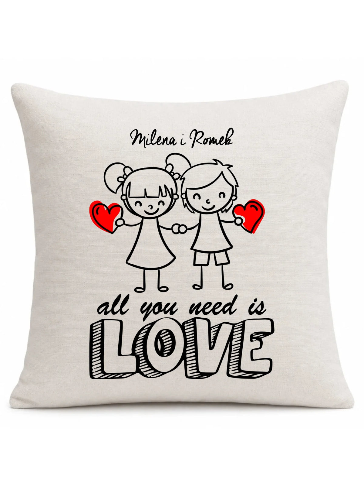 Poduszka dla par - All You need is love - personalizowana W13