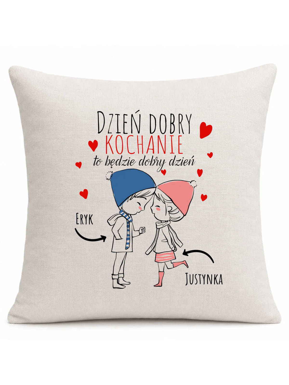 Poduszka dla par - Dzień dobry Kochanie - personalizowana W10