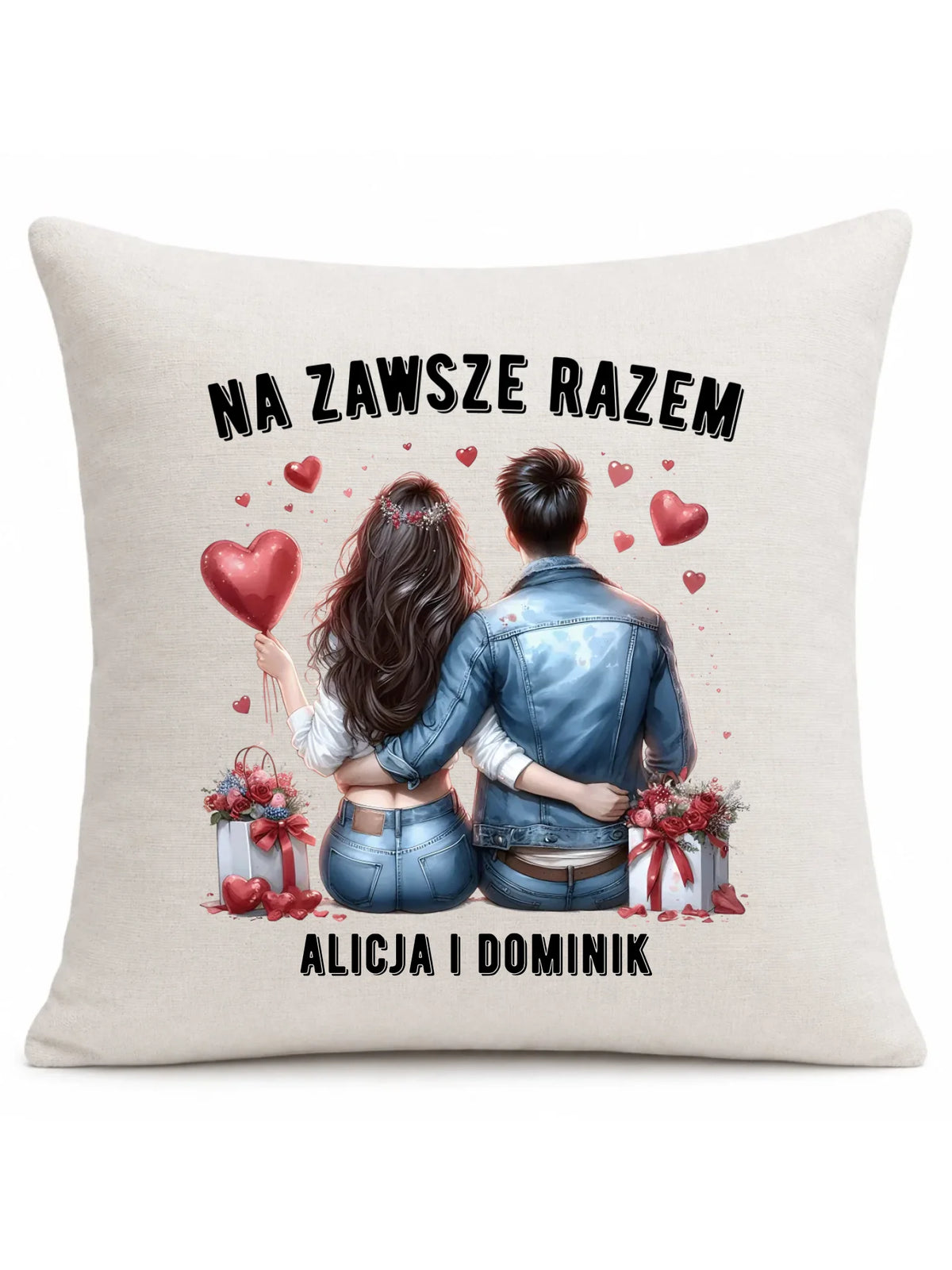Poduszka dla par - Na zawsze razem - personalizowana W07