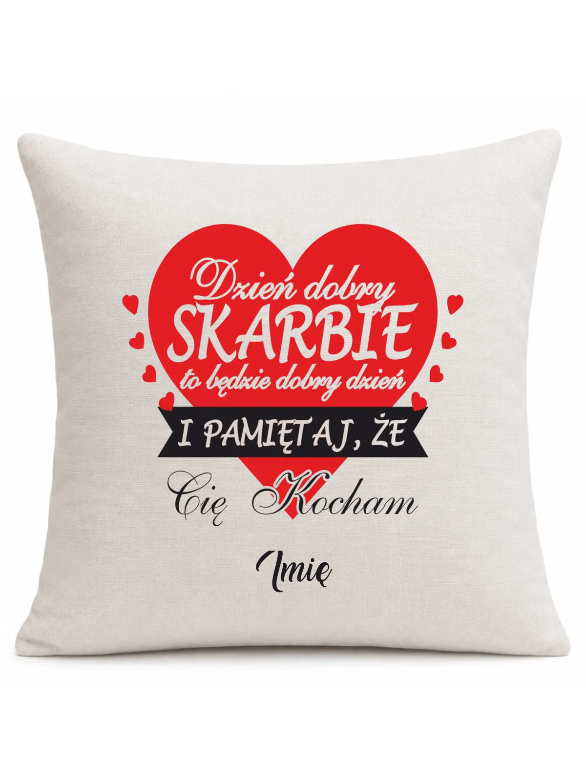 Poduszka dla par - Dzień dobry Skarbie - personalizowana W02