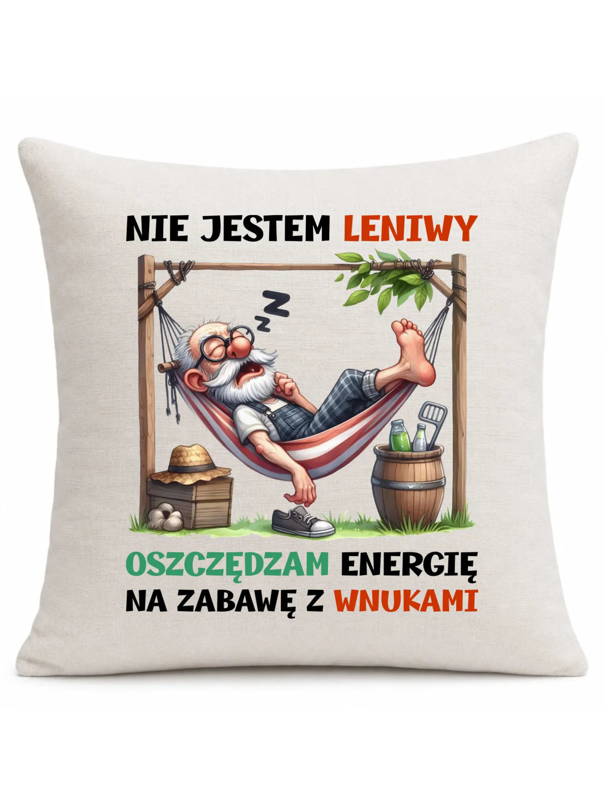 Poduszka dla dziadka - Nie jestem leniwy oszczędzam energię D39