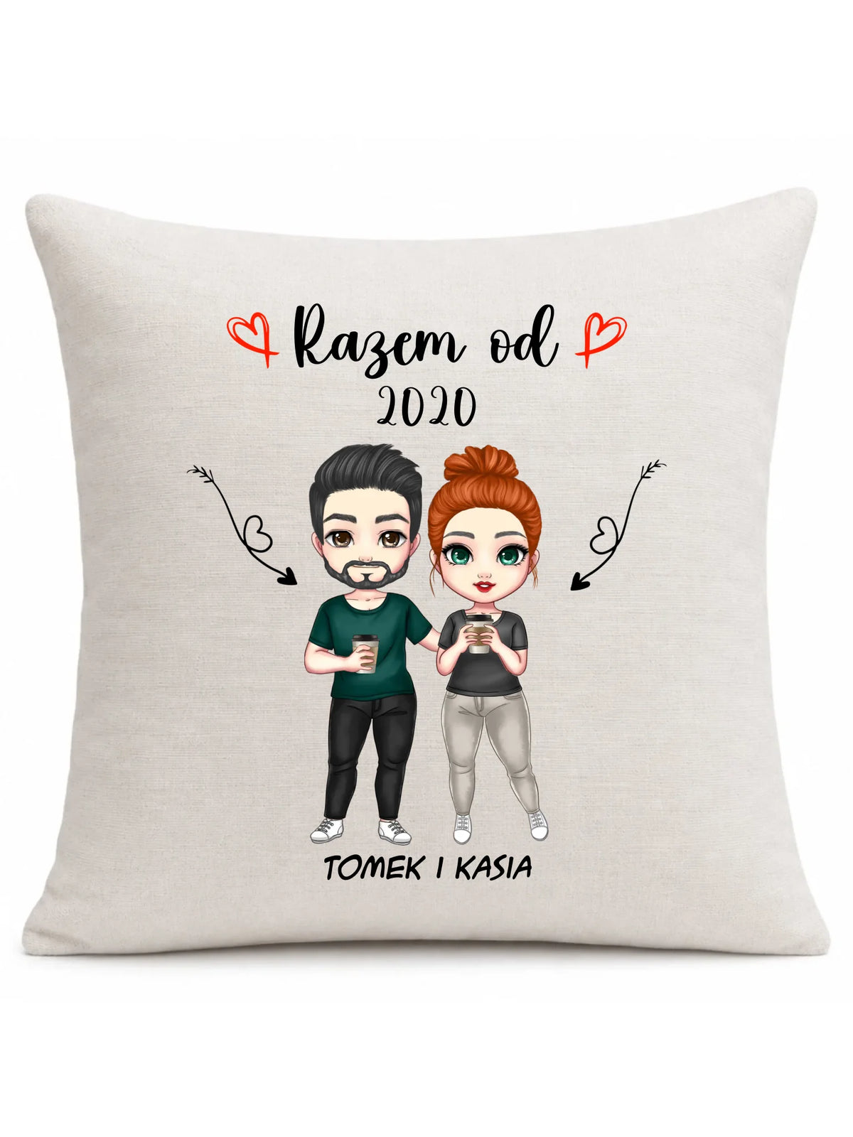 Poduszka dla par - Para razem od - personalizowana W01