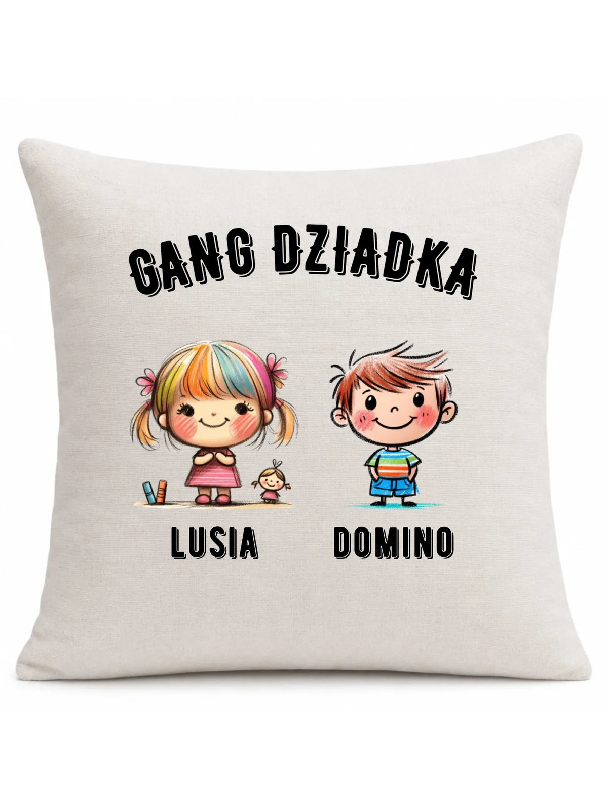 Poduszka dla dziadka - Gang Dziadka imiona wnuków 2-6 - personalizowana D18