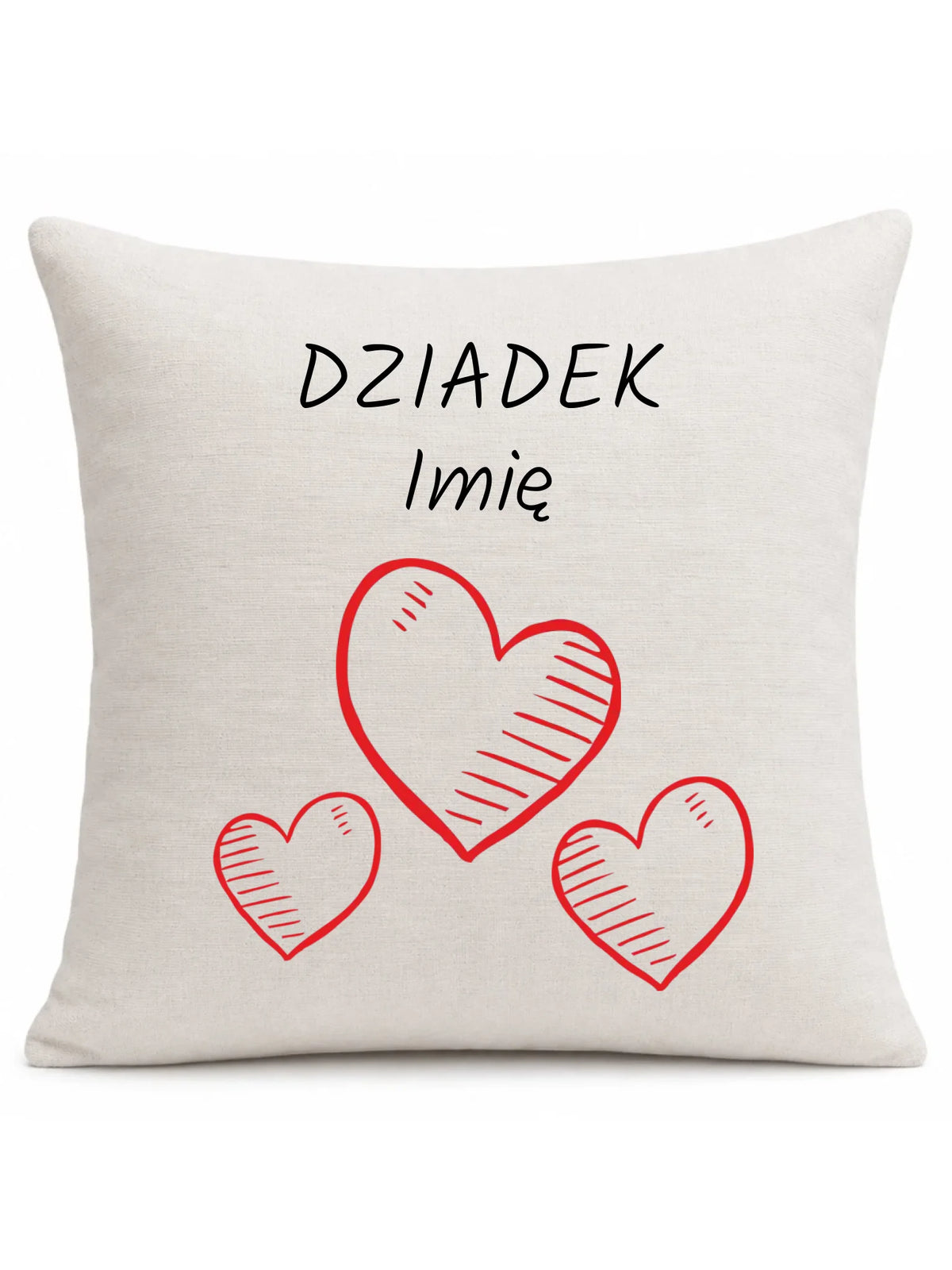 Poduszka dla dziadka - Serca - personalizowana D01