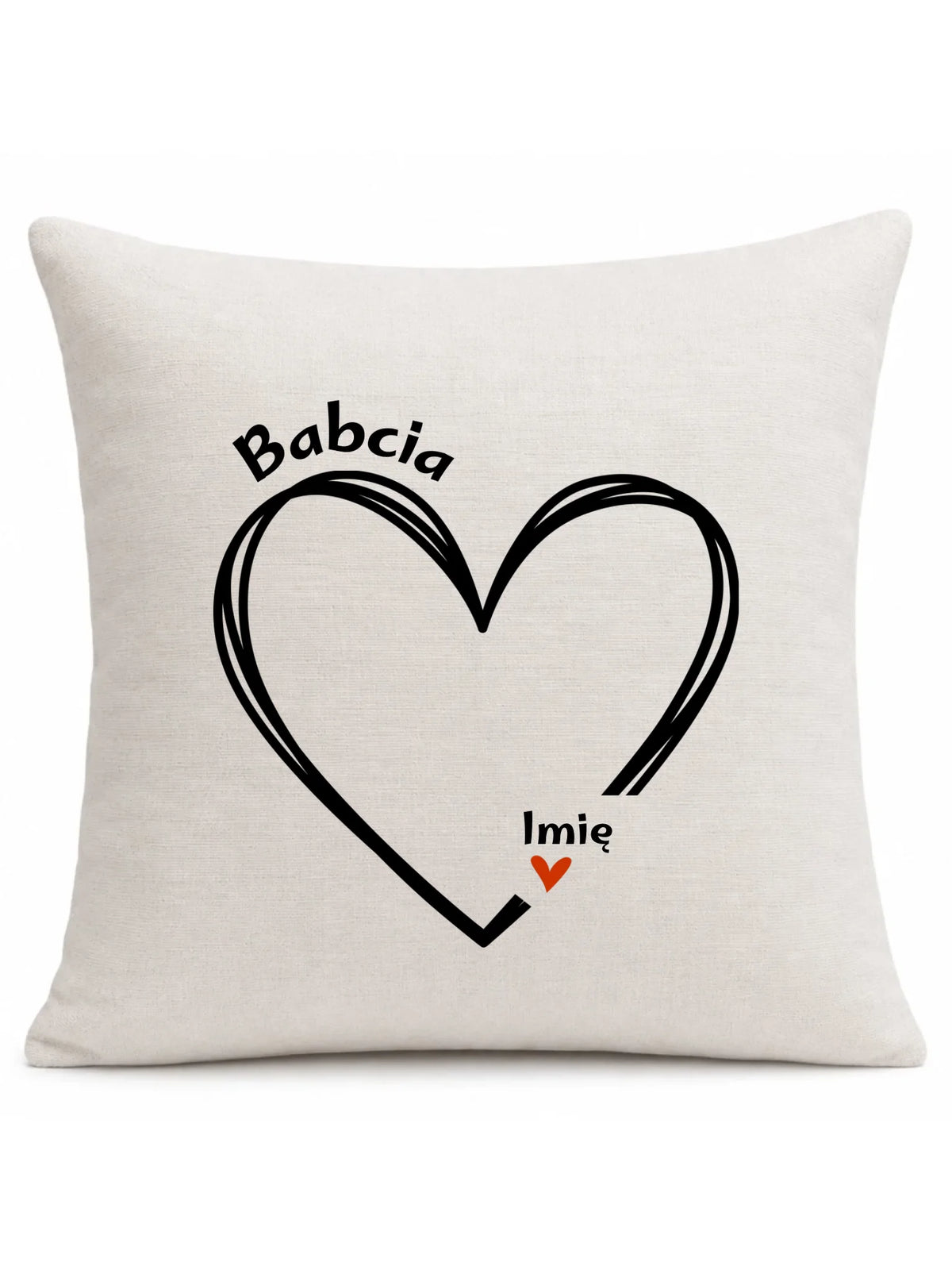 Poduszka dla babci - Serce z imionami wnuków 1-7 - personalizowana B26