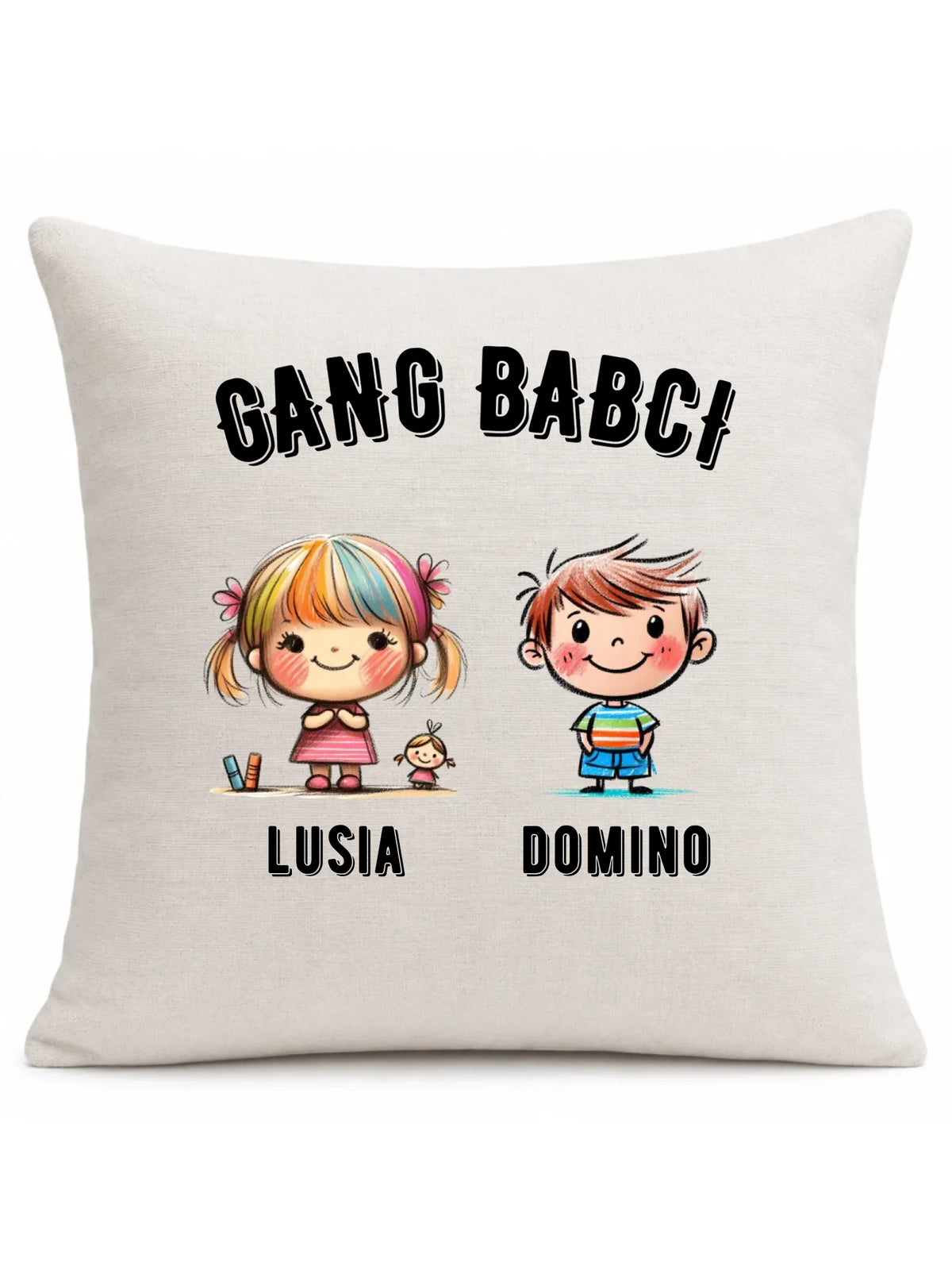 Poduszka dla babci - Gang Babci imiona wnuków 2-6 - personalizowana B18