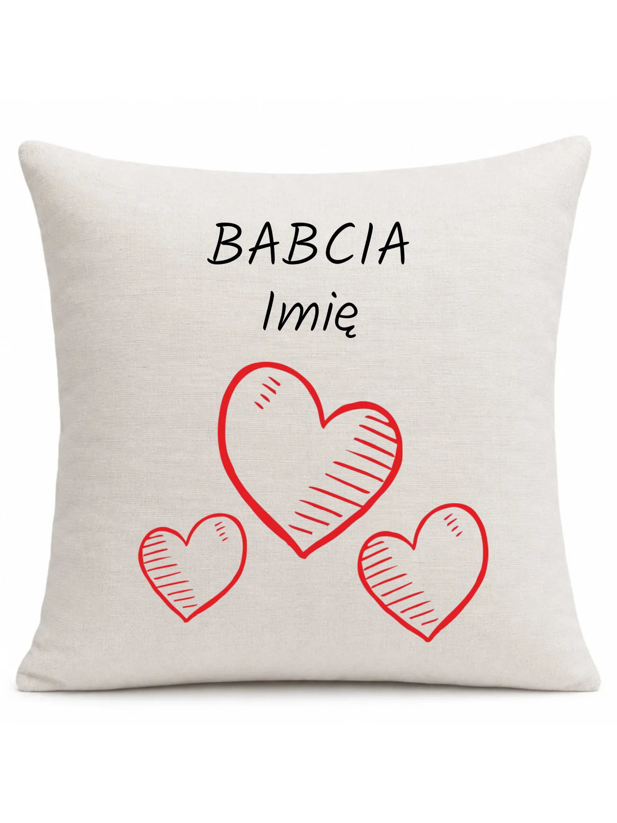 Poduszka dla babci - Serca - personalizowana B01