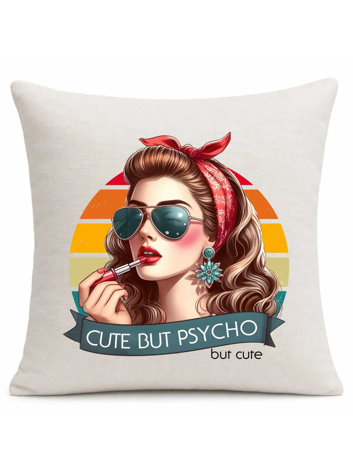 Poduszka – Cute but psycho - w stylu retro DZ09