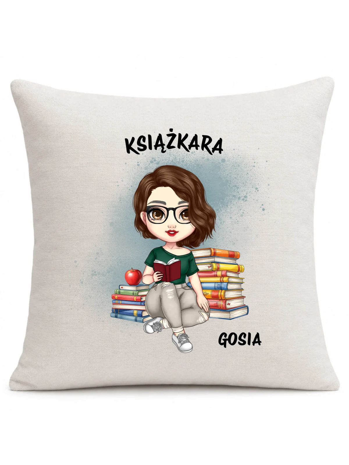 Poduszka - Książkara - Prezent dla miłośniczki czytania książek - personalizowana DZ03