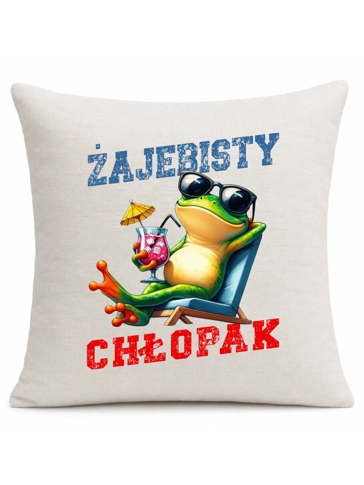 Poduszka z żabą - prezent dla chłopaka - Żajebisty chłopak DCH19