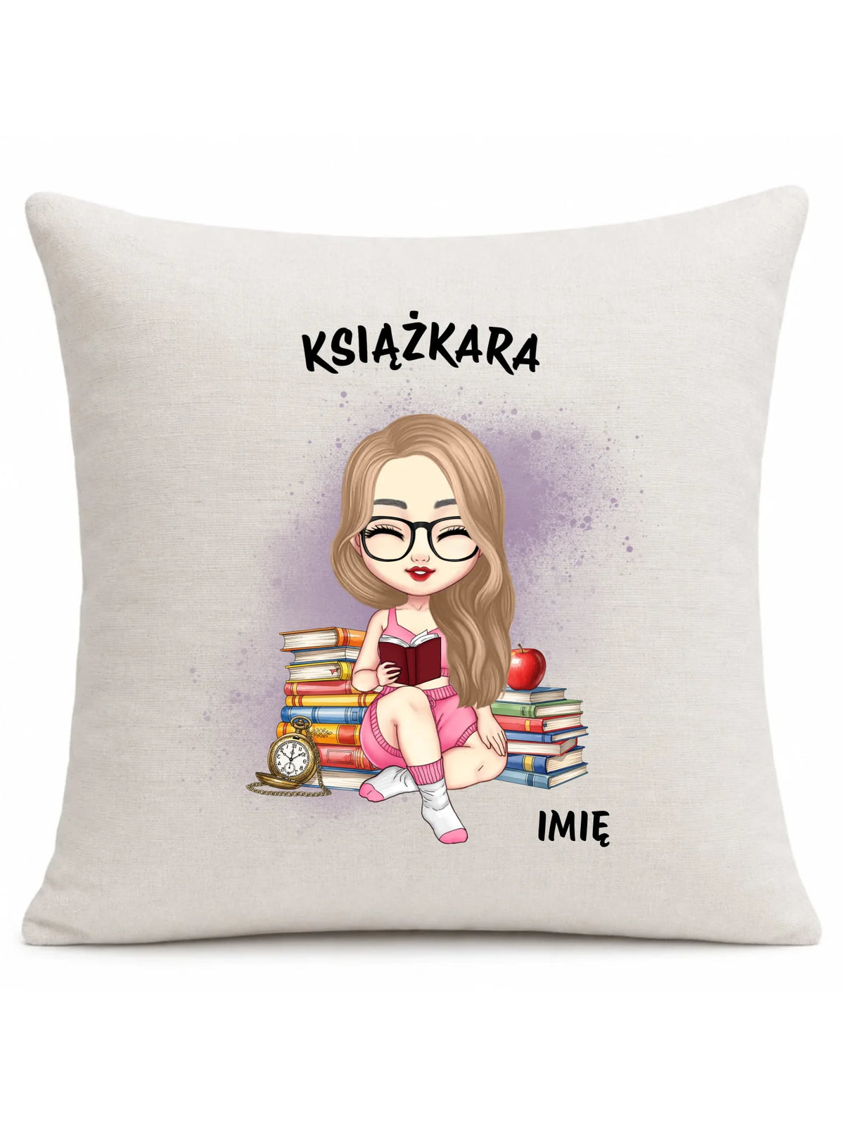 Poduszka - Książkara - Prezent dla miłośniczki czytania książek - personalizowana DZ04